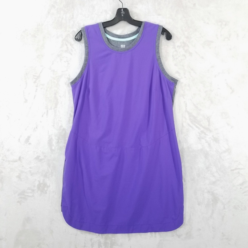 Title Nine‎ Dress Women XL Purple Gray Sleeveless Activewear Pickleball Tennis